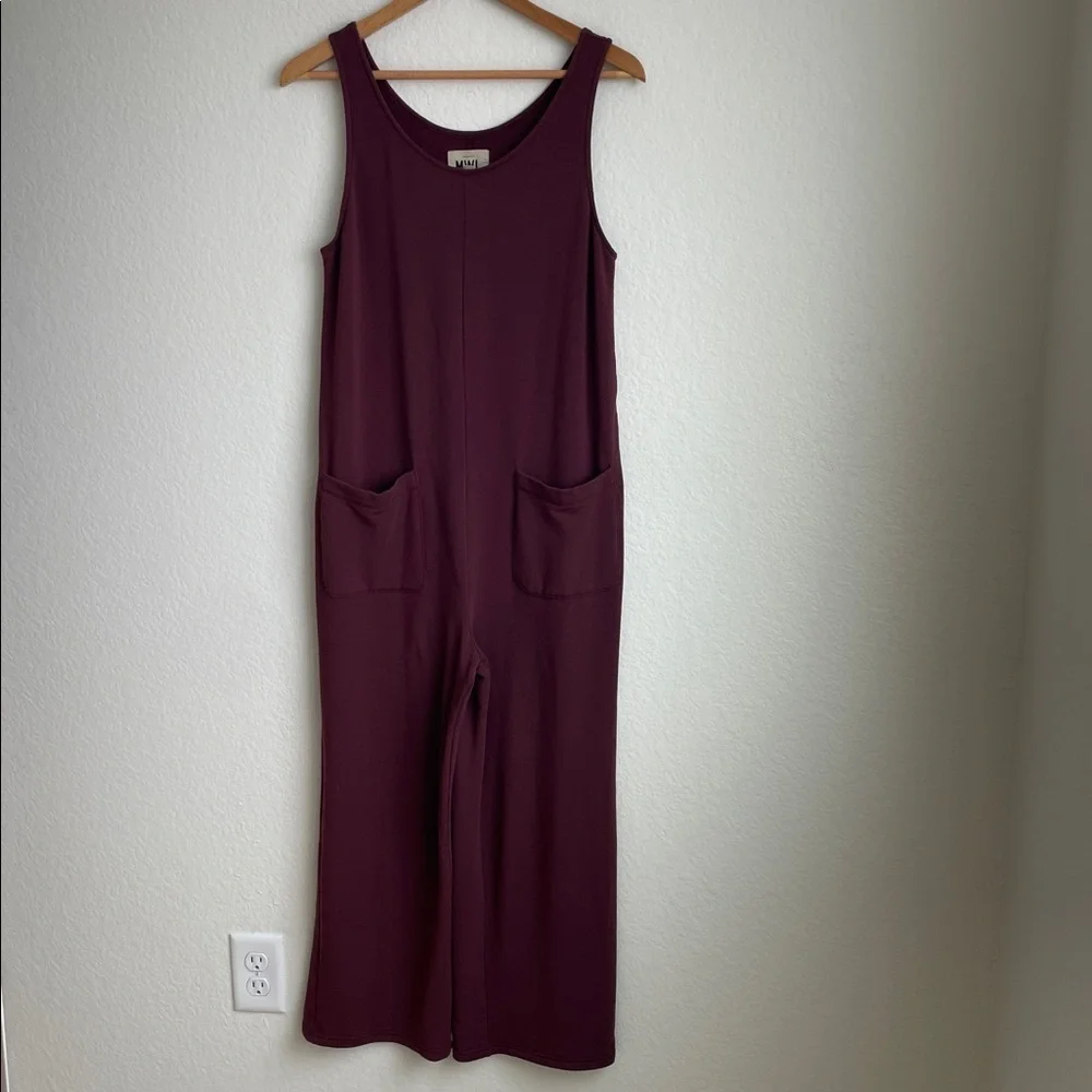 MADEWELL •  Soft Pull-On Jumpsuit, Maroon • X-SMALL